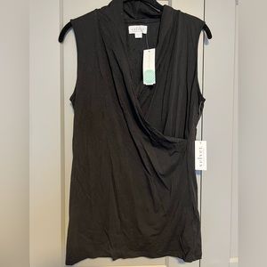 Nwt velvet faux wrap top